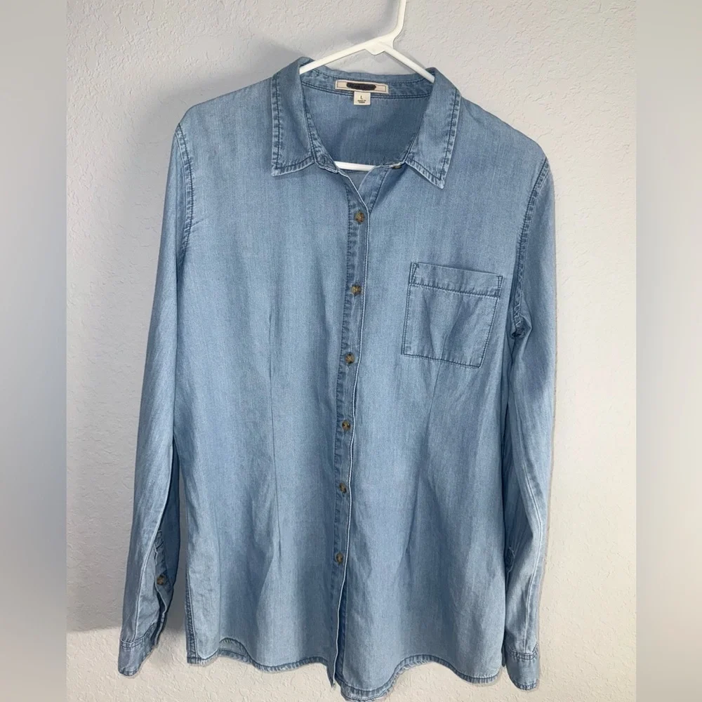 Adam Levine Collection Blue Casual Button Down Shirt - Picture 1 of 3